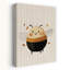 Happy Little Bee Playful Contemporary Bee Autumn Wall Art Print 1 Piece Wrapped Canvas Wall Art-1959158422