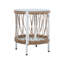 Finnerty Patio Woven Rope Side Table With Glass Top & Shelf
