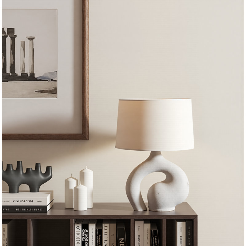 Lampe de table simple 22,04 po en résine pour table de chevet de chambre à coucher