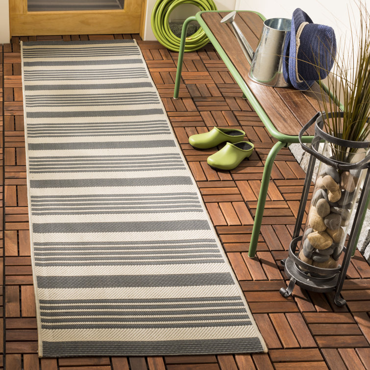 Camellia Striped Hand Woven Indoor / Outdoor Area Rug