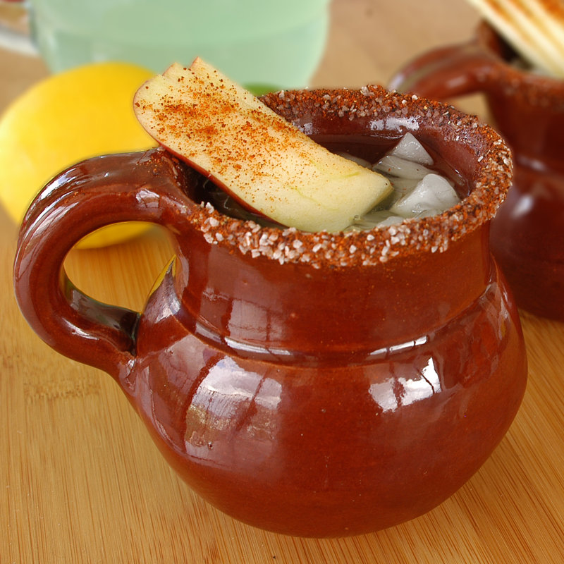 Handcrafted Red Clay Mexican Jarrito Mug with Handle, 10 Ounces