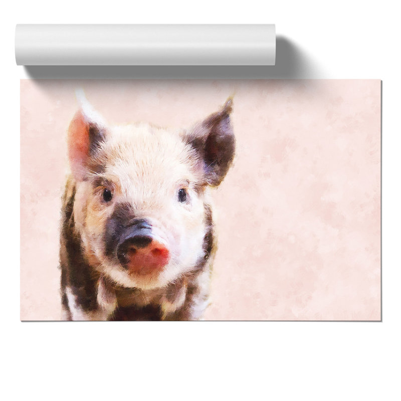 Pig Painting - Frameless Print, 21cm H x 30cm W x 0.1cm D