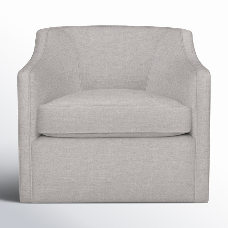 Marietta Upholstered Swivel Armchair, Cast Silver Sunbrella®