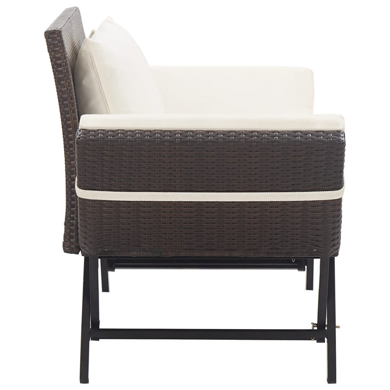 Eltje Steel Garden Bench, Brown