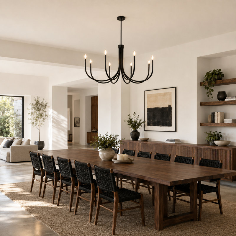 8-Light Dimmable 44"W Oversized Chandelier