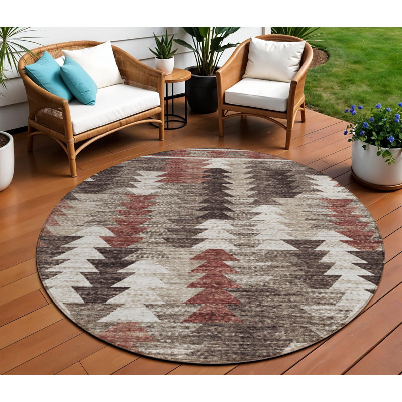 Tapis rond ivoire rond 8 pi Southwestern