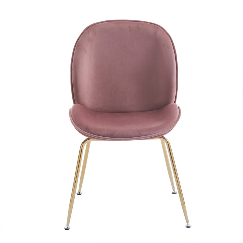 Collins 18.5'' H Suede Fabric Upholstered Side Chair, Pink