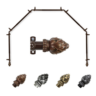 Rech Adjustable Bay Window Single Curtain Rod
