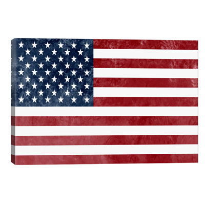 USA Grungy Flag - Wrapped Canvas Print