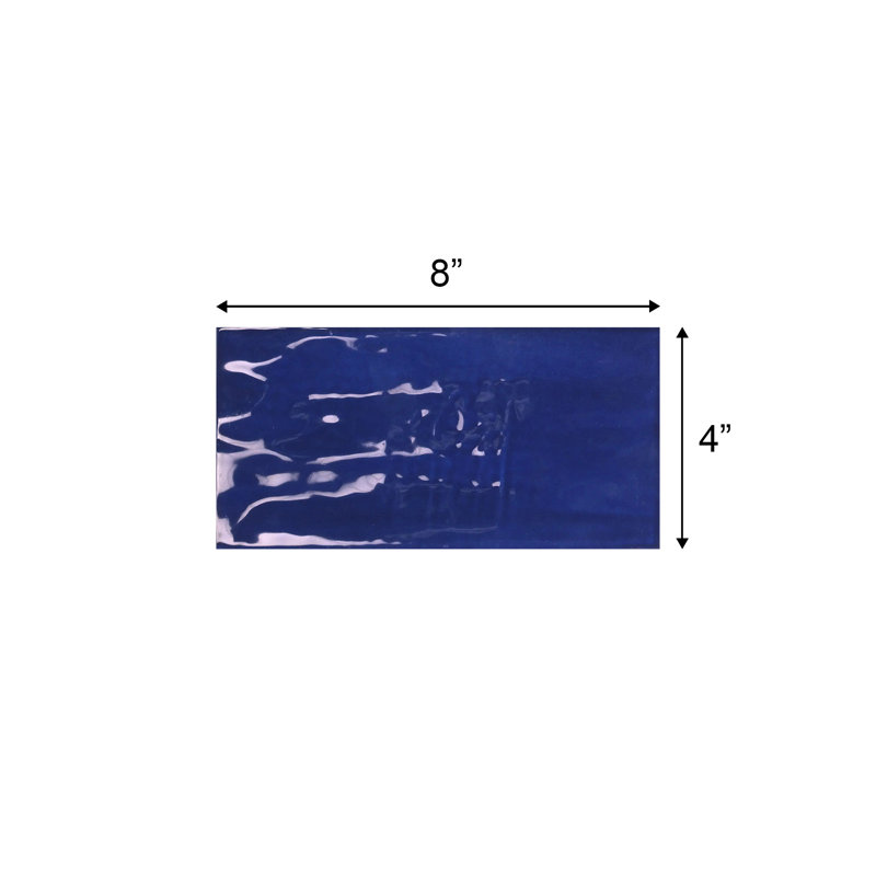 Jade 4" x 8" Subway Wall Tile, Navy Blue 