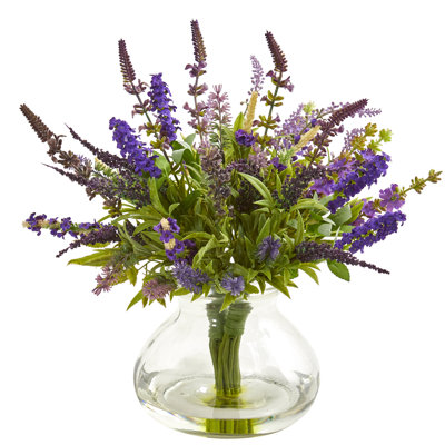 Arrangement floral lavande artificiel en vase