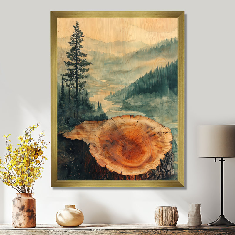 Germon - paysages, art mural sur toile, H 20 po x l 12 po, Reproduction encadrée d'une seule photo, Doré