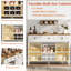 Buffet 47,2 "avec porte de grange, 3 tiroirs, tablette réglable et support à vin amovible-1297723304