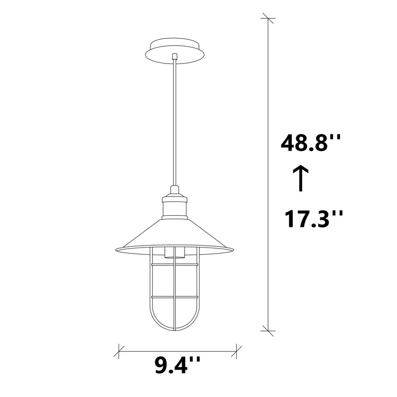 Brookhurst 1 - Light Black Cone Pendant