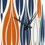 Orange Blue Botanical Symphony I Metal Wall Clock-93384287