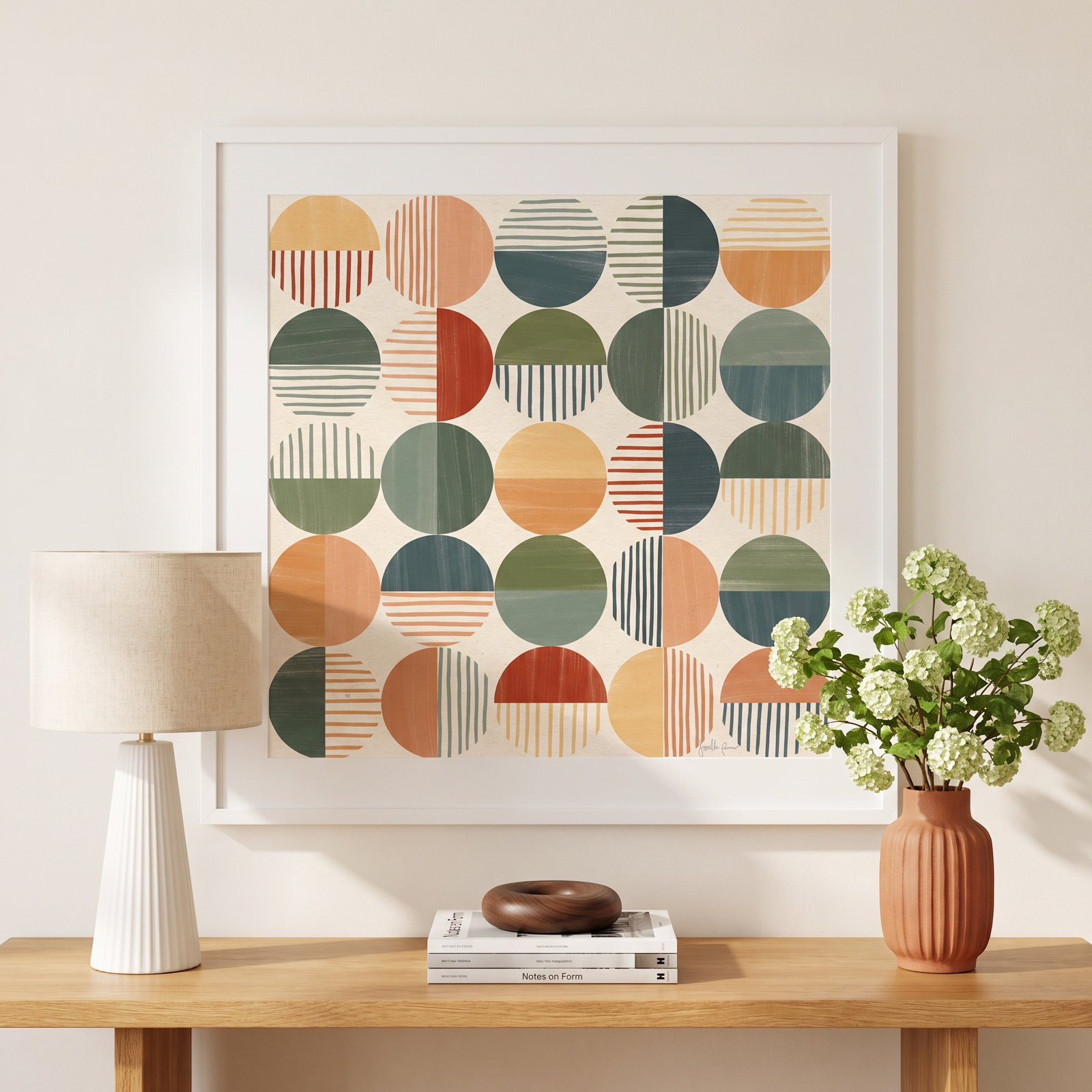 Born To Roam Pattern II, 33" H x 33" W x 1" D, White