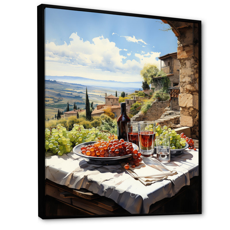 Vineyard Rendezvous In Rioja II - Vineyard Wall Art, H 40 po x l 30 po x P 1,5 po, Cadre flottant noir