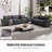 158" Modular Sectional Sofa, Comfy Cloud Couch for Living Room, 4-Seater Deep Seat Sofa with Throw Pillow-330733143-330733137-308234130