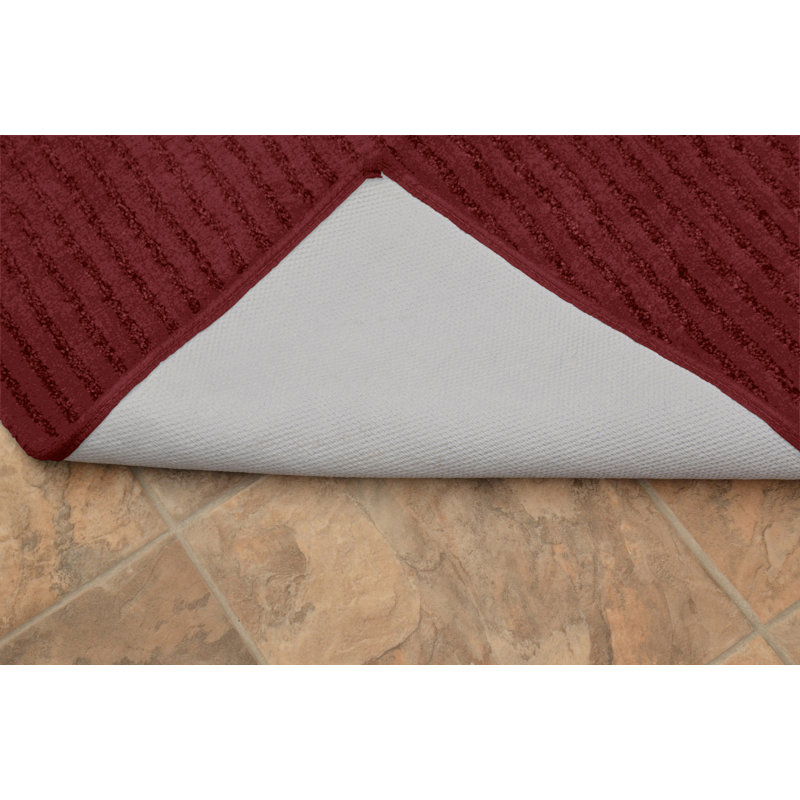 Ensemble de tapis de bain en nylon 3 pièces avec envers antidérapant Viridian, Rouge piment