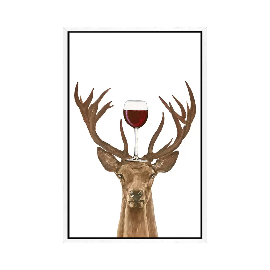 Deer With Wineglass by Coco De Paris - Painting on Canvas