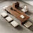 Nut-brown Solid Wood Rectangular Coffee Table-108974042