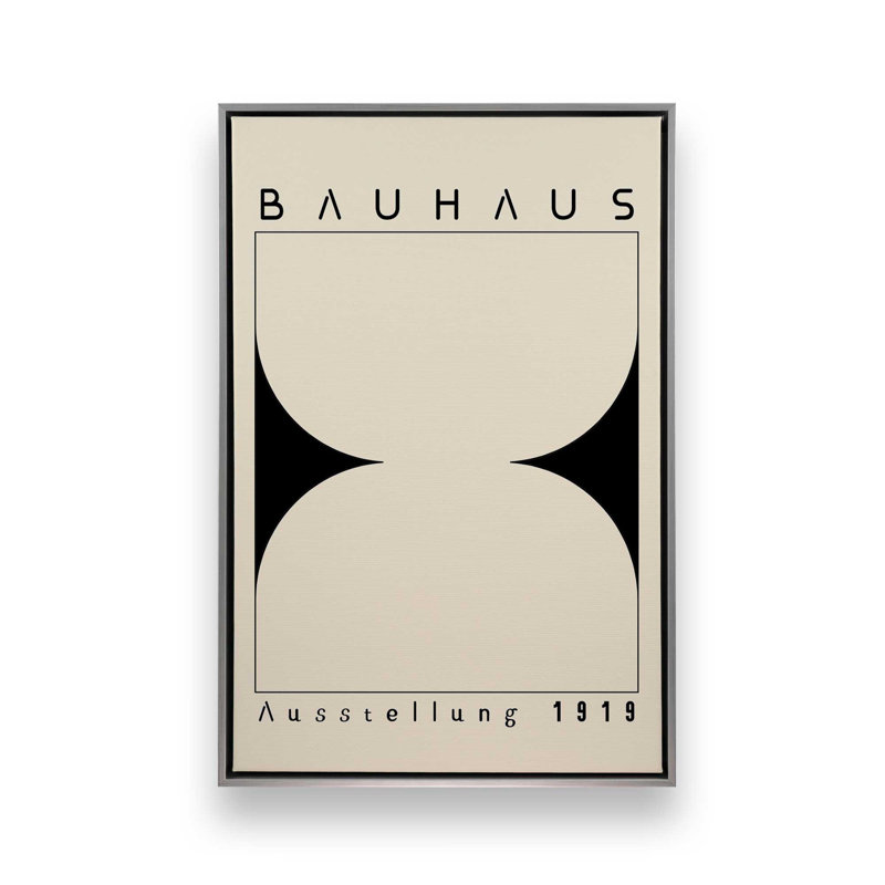 Toile roulée Bauhaus, Cadre flottant en chrome poli, H 36,75 po x l 24,75 po x P 1,75 po