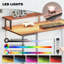 Reversible Computer Desk With Power Outlets And LED Lights-304955957