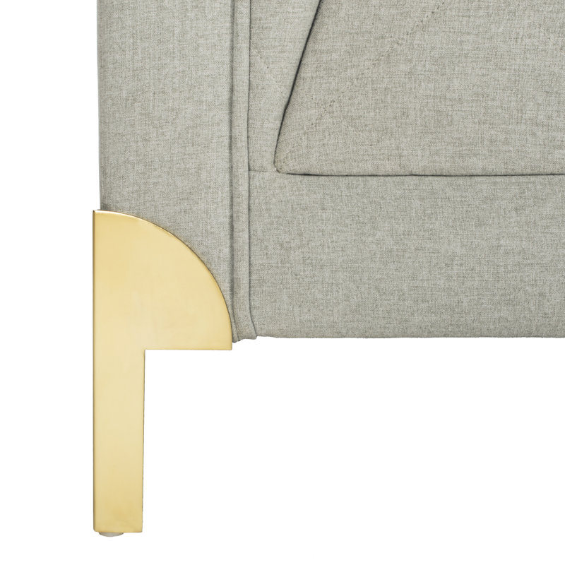 Luanna Upholstered 86'' Sofa, Light Gray Polyester
