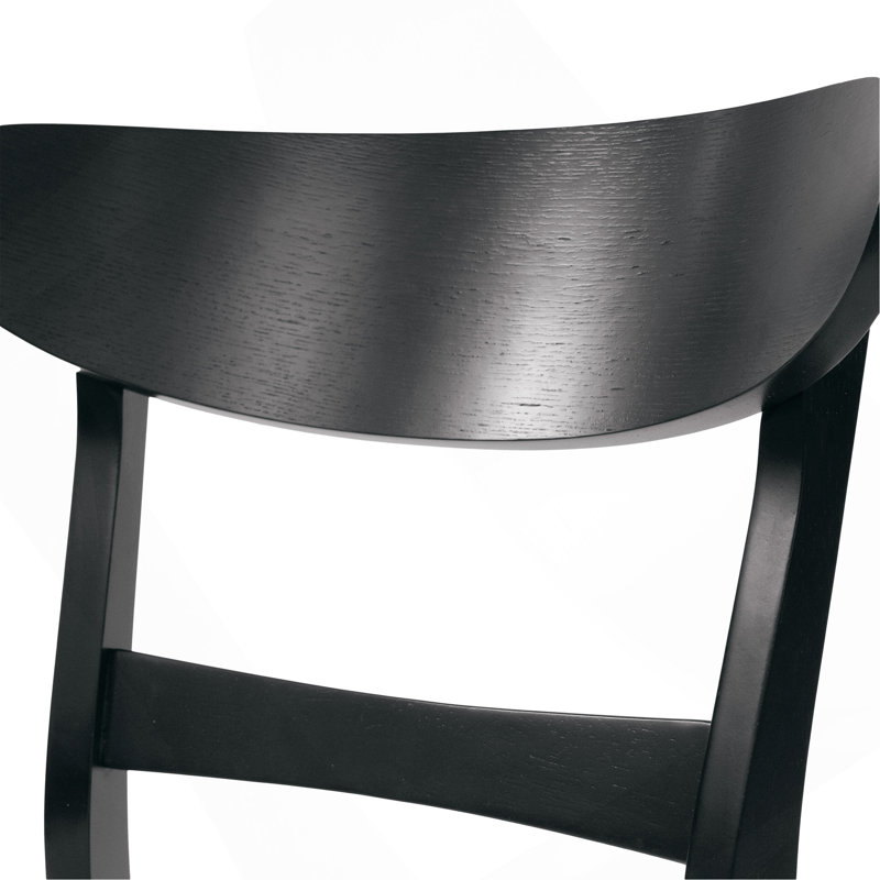 Ensemble de salle à manger 5 pièces de style Mid-Century moderne, structure en bois d'hévéa, une table et 4 chaises rembourrées, noir et beige clair