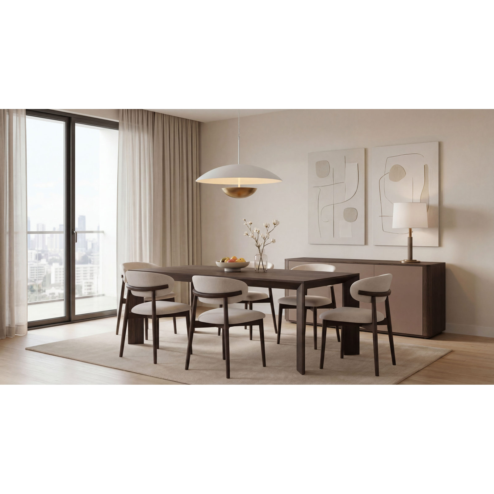 Dining Table, 30" H x 70.87" L x 35.43" W, Brown