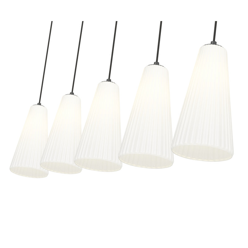 Farrell 5 Light Linear Chandelier, 13.75'' H x 7.25'' W x 42'' D, Matte Black