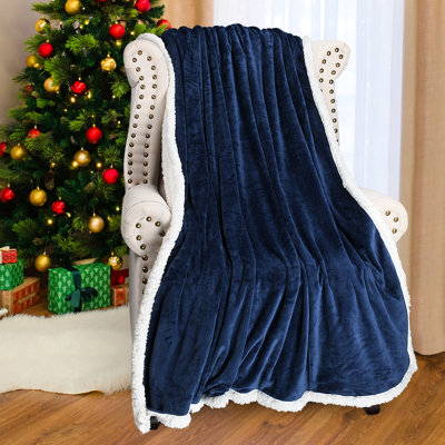 Jeté de Noël en sherpa, jetés à thème de Noël pour lit de canapé, couverture de cadeau de Noël en peluche | Très doux, chaud, moelleux, confortable, 60 po x 80 po