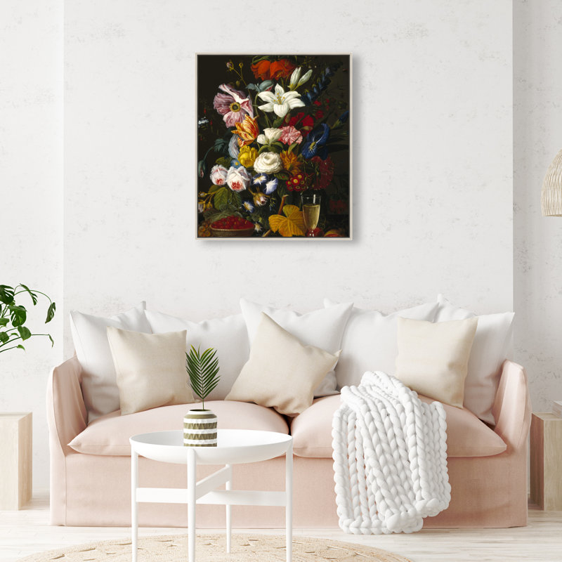 Victorian Vase Canvas Floral & Botanical Print by Oliver Gal, Black Frame, 16 x 20, 25"H x 21"W, Silver Frame
