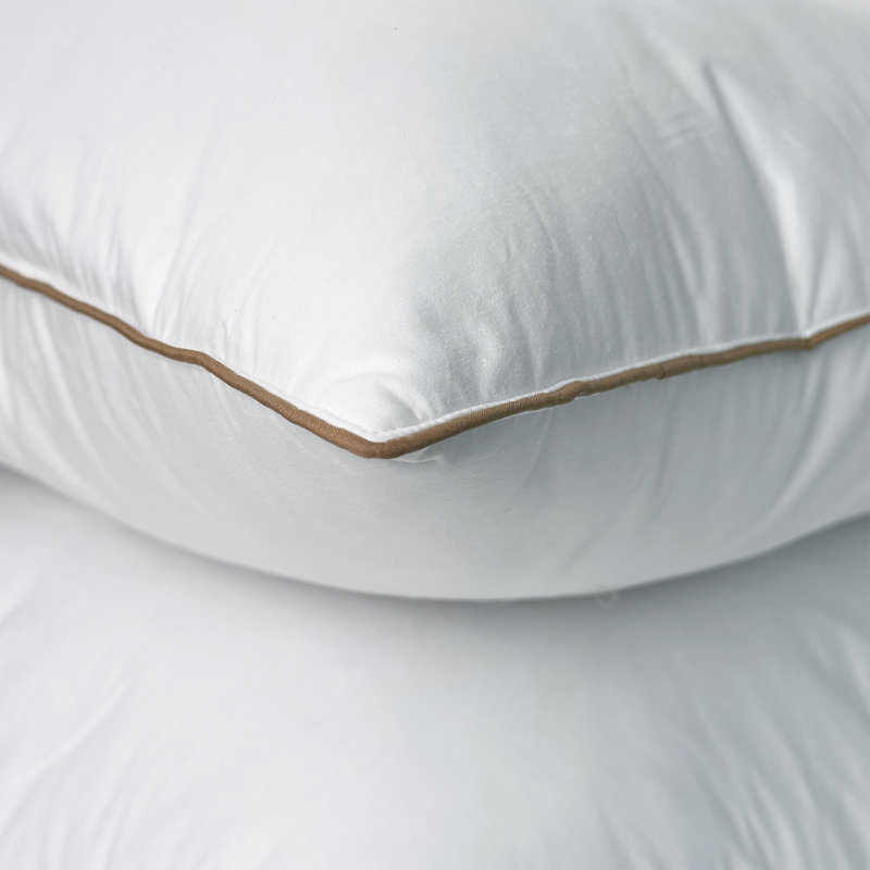 Clover-Quilted Grey Goose Feather Pillows (Set of 2), King