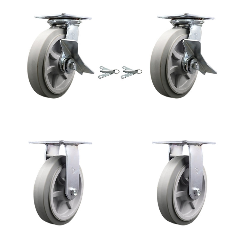 4-Piece Thermoplastic Rubber Caster Set