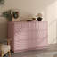 Commode moderne de grande taille (118 cm) avec poignées amovibles, idéal pour une garde-robe, une chambre d'enfant, un salon ou un appartement.-520146832