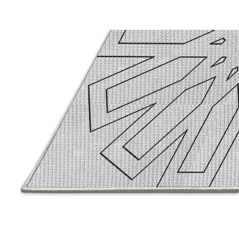 Tapis noir / blanc cassé Power Loom, Rectangle 5 pi x 7 pi