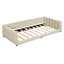 Lit plateforme tapissier grand et simple TG, lit mère et enfant, similicuir-624395597