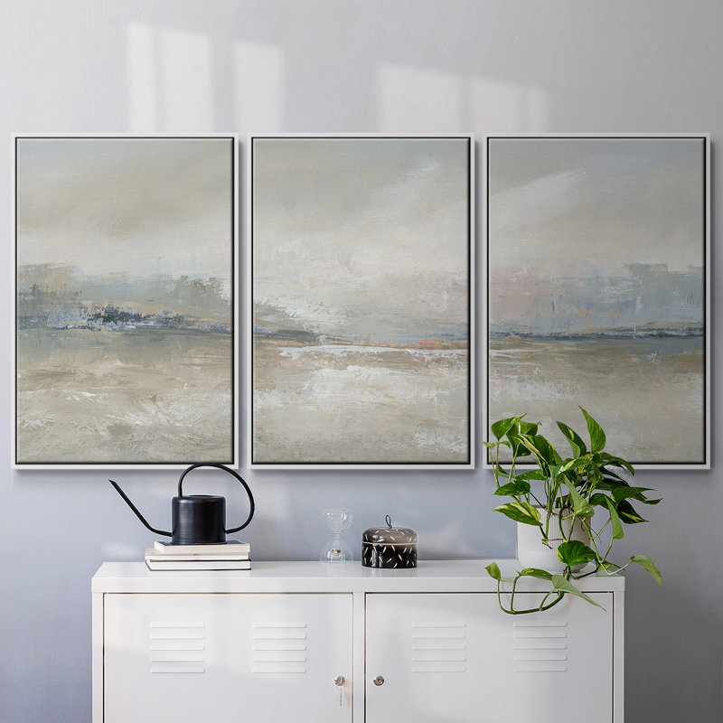 Horizon Haze - Toile encadrée à pièces multiples - 47276C, H 36 po x l 75 po x P 2 po, Cadre blanc