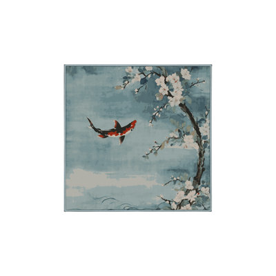 Tapis bleu soyeux et moelleux