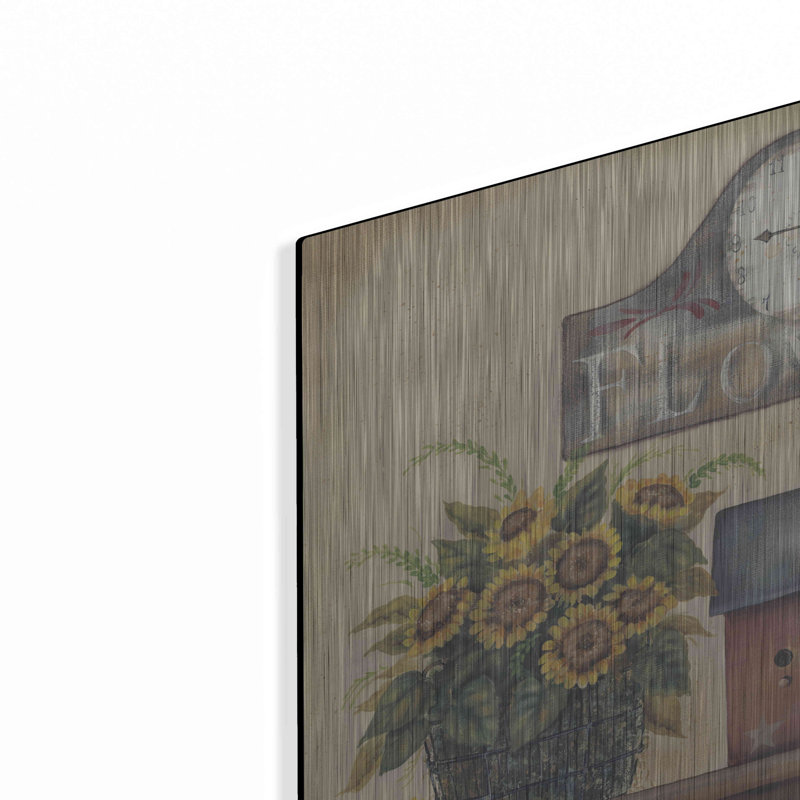 "Horloge fleurie" par Pam Britton, H 12 po x l 16 po