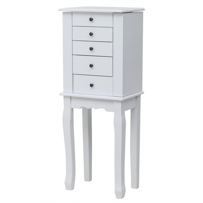 Armoire à bijoux avec miroir Arianamarie, Blanc