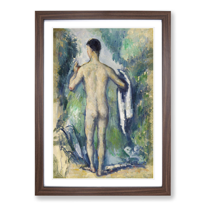 Standing Bather by Paul Cezanne - Picture Frame Painting, Walnut, 65cm H x 48cm W x 2cm D