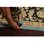 Tapis bleu noué à la main de conception unique 8 pi 11 po x 12 pi 1 po