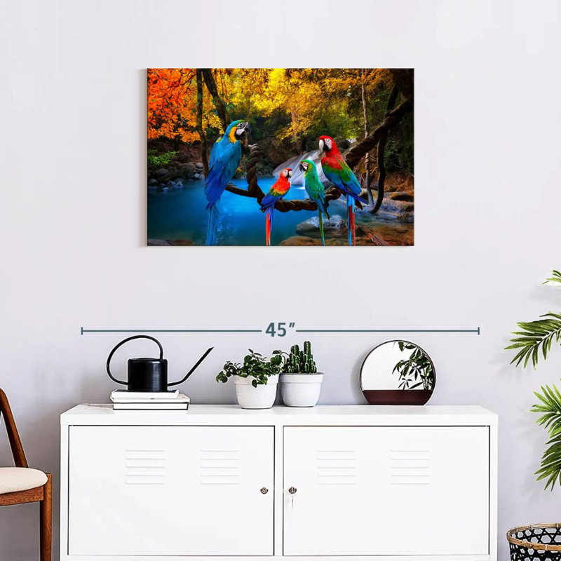 Brampt Safari Parrots, 20" H x 30" W