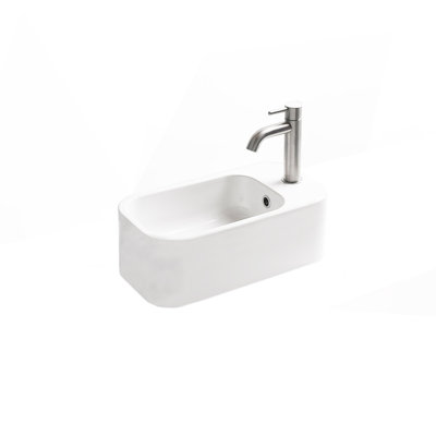 Lavabo de salle de bain vasque rectangulaire en céramique avec trop-plein Cosa