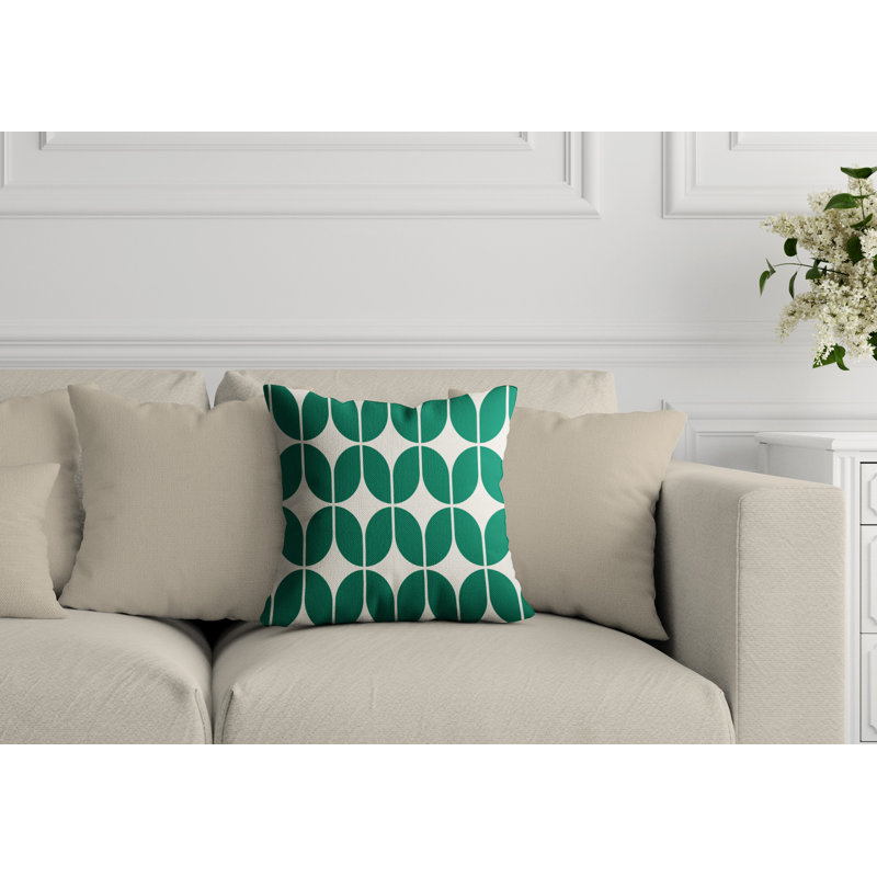 Housse et insert de coussin extérieur d'extérieur, 15 po x 15 po, Émeraude, Carré