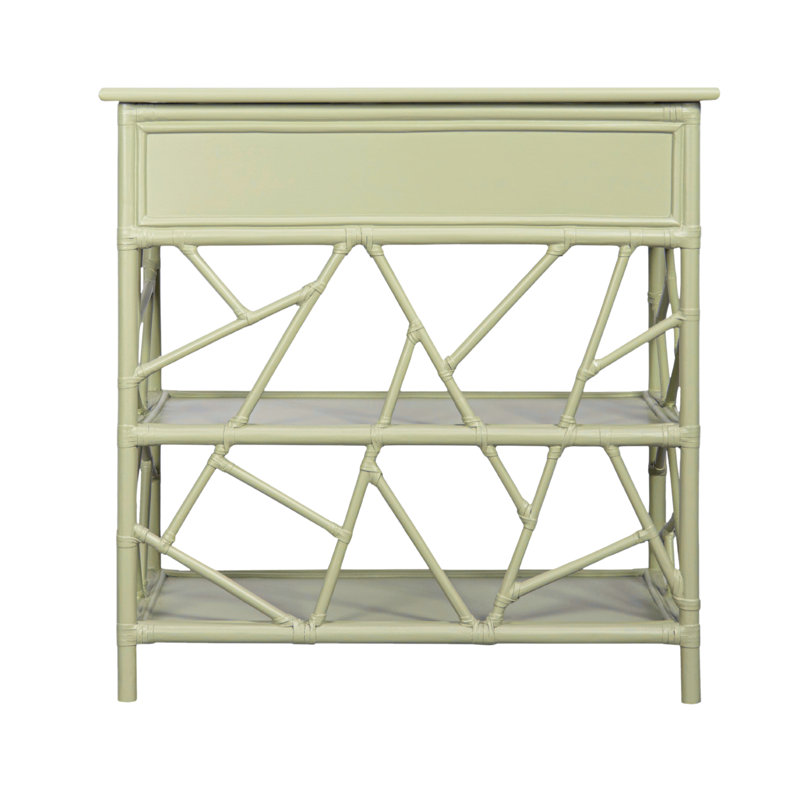 End Table with Storage, Celery Green