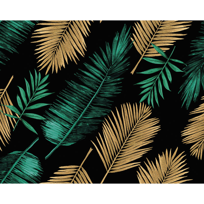 Panneau mural à 6 panneaux l 7,8 po x l 118 po emerald palm feuilles Kellyville