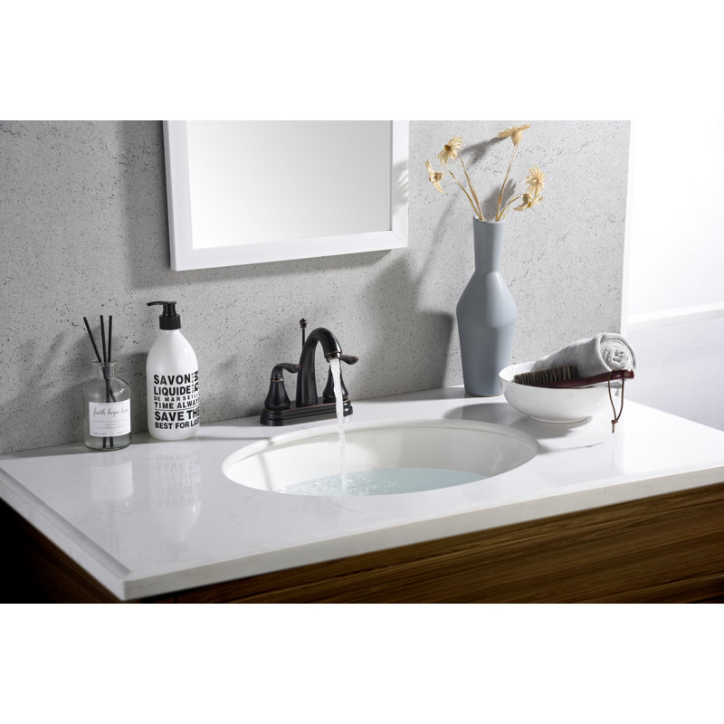Kree Arc Double Handle Centerset Lavatory Bathroom Sink Faucet with Drain Assembly - Oil Rubbed Bronze, Oil Rubbed Bronze